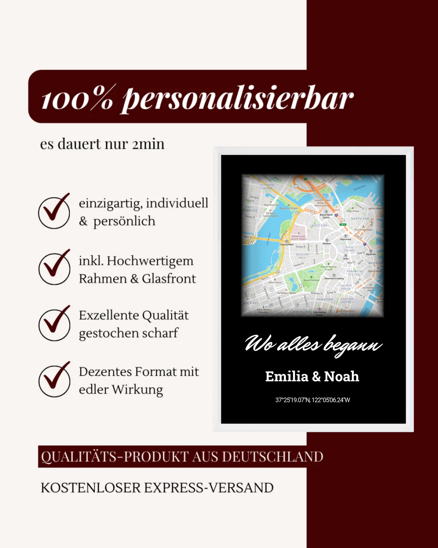 Einzigartige Kunst inklusive Rahmen